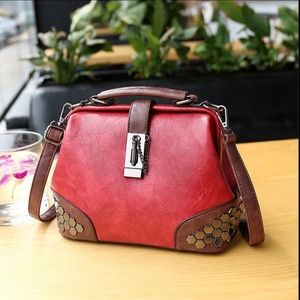 Versatile Vintage Wine Colored Handbag